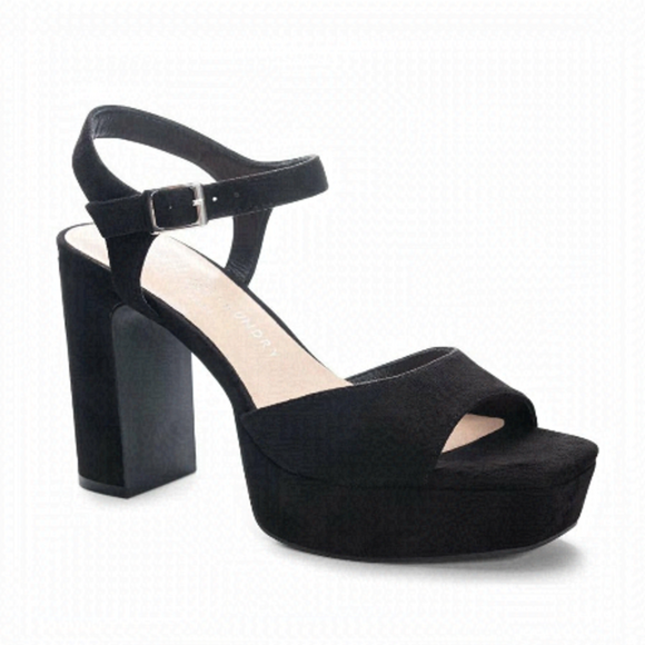 Chinese Laundry Shoes - Chinese Laundry BNWT "Teemara" ankle strap black platform suede sandal heel NEW